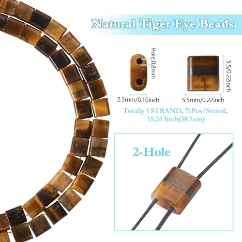 1 Strand Edelsteen Tila kralen Natural Tiger Eye 2 Hole Square zaad kralen drager kralen voor meerdere onderdelen armband ketting ambachten sieraden maken