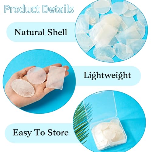 Natuurlijke schelp bedeltjes Rechthoekige Oval Flat Ronde Hart Ster Maan Vlinder Witte Zeeschelp Hangers 2-hole Link Bedels voor sieraden maken DIY Craft Home Decor 3