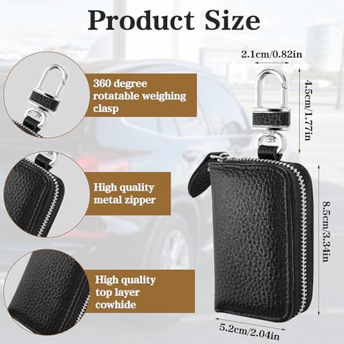 Autosleutelhanger, Lederen sleutelhanger Carabiner, Sleutelhouder Koffers Keychain Keyless Ga bescherming auto sleutel vak sleutelhouder sleutelloze auto sleutelhoes met haak, wit, 1, wit