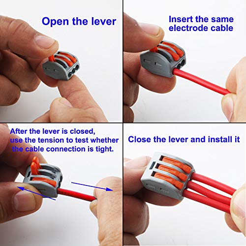 Supply Nut Connector, Assortiment van geleiders Compacte draadconnectoren 2 gaten (20 stuks), 3 gaten (20 stuks), 5 gaten (10 stuks) 4