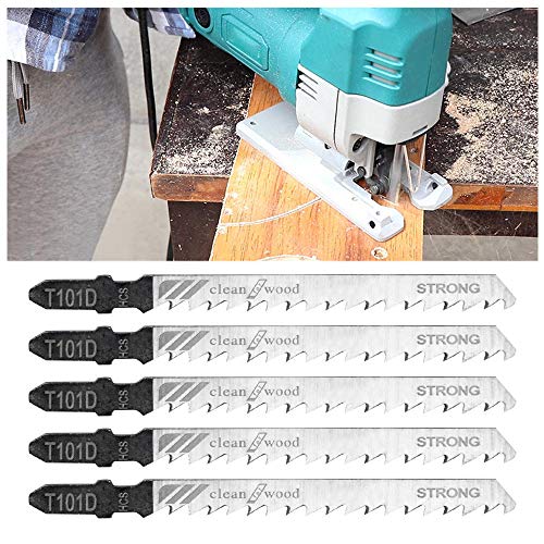 Puzzelbladen 5PCS T101D T-Shank Jig Saw Universeel blad Jig Blade Assortiment voor het snijden van metaalhout PVC en meer - pasvorm Bosch, Dewalt, Hitachi, Makita, Festool etc 4