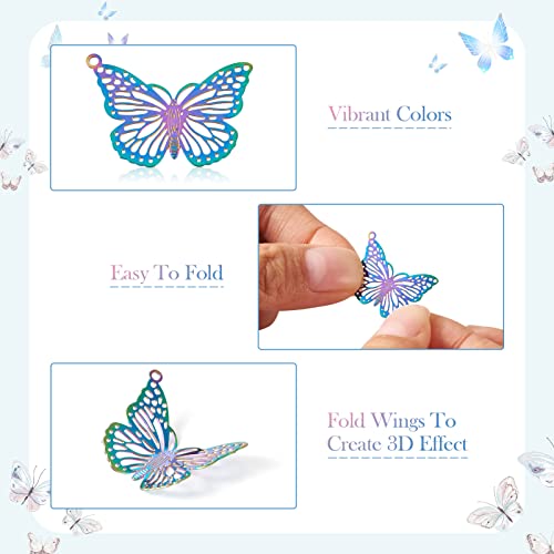 Stainless Steel Hollow Filigree Charms Hangers Rainbow Color Connector Link Charms Etched Metal Decoraties voor DIY Ketting oorbellen sieraden maken 4