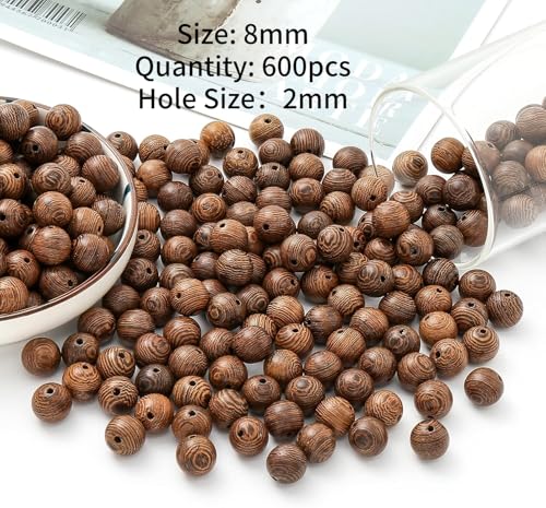 Houten kralen voor sieraden maken, 8mm/600 stuks