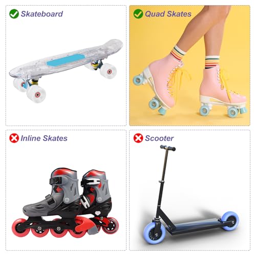 Rolschaatsen Wielen Set, 8 Pack 58mm 82A Light Up Skateboard Cruiser Wielen Set met Lagers Trucks Tool Kit voor Outdoor Dubbele Rijschaatsen, Groen 4