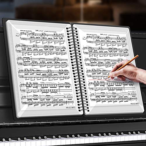 Muziek Blad File Thema Bestand Documenten Opslag Solkey Folder 40 Pockets A4 Waterdicht ABS voor Piano Gitaar Muziekinstrument Accessoires Zwart 3