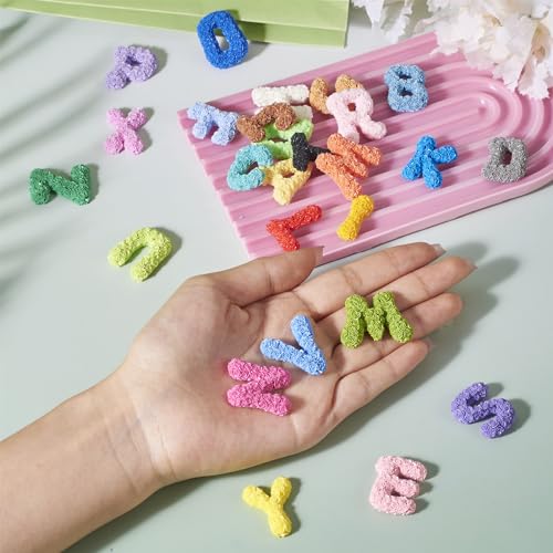 26 st Letter A-Z Cabochons Set Kleurrijke Alphabet Plat Terug Laatste&Flower Sticker Collection 3D Letter Cabochons voor DIY Art Crafts Scrapbooking Decoratie 5