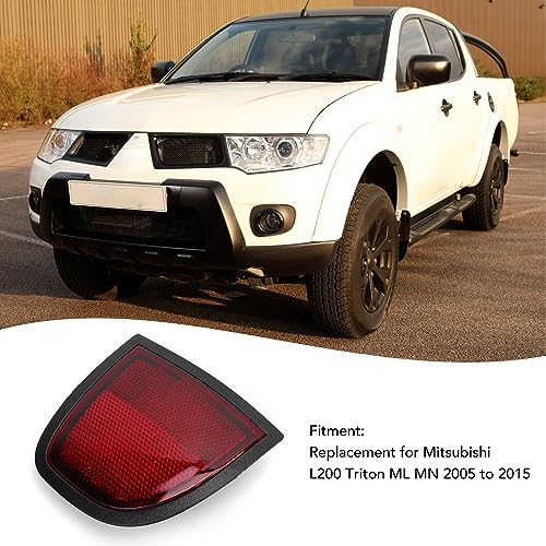 Rear Bumper Reflector, voor Mitsubishi L200 Triton ML MN 2005 tot 2015 Rode Bumper Staartreflectorpaneel rood (Left 8355A015)