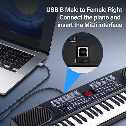 2PCS USB 2.0 Type B Printer Adapter, Type B, Man to Female Converter, MIDI Extension Cable, USB 2.0, USB 2.0, voor Printer, Scanner, Mixer, Mixer, 2 Pieces, Black (D) 4