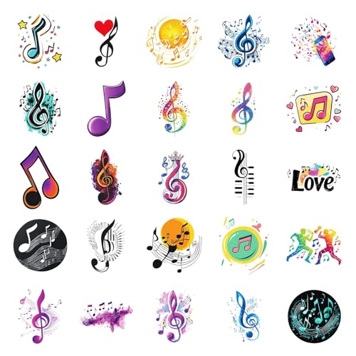 Muziek Stickers voor tieners en volwassenen, 50 stuks, Muziek, Vinyl Sticker Set, Auto, Motorfiets, Fiets, Skateboard, Snowboard, Bagage, Laptop, Koffer, Helm, Motorfiets, Computer