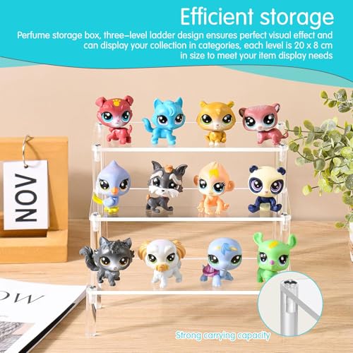 Acryl Display Stand, 20 x 8 cm paneel, Drie lagen acrylrek, Transparante Parfum Rack, met Schroeven en Schroevendraaier, Parfum Organizer voor Parfums, Cakes, Collectibles 4