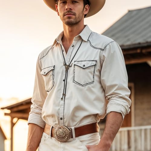 2 stukken Bolo Tie, Western Cowboy en Cowgirl Tie Vintage lederen Tie Handgemaakte hoed Veer ketting hanger voor mannen Vrouwen 3