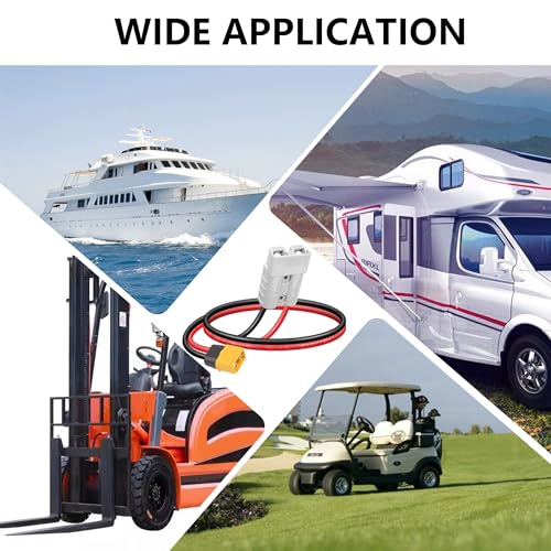 50 Amp 600V 10 AWG ADS Batterijadapter Kabelplug met XT60 Plug (30cm XT60 Plug) 5