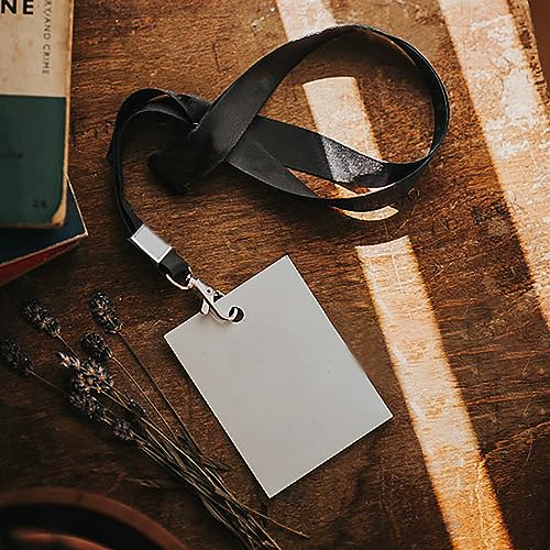 20 stuks ID Lanyards schouderband zwart koord met swivel metalen clip voor sleutelhanger ID-kaarten Office School, zwart, M 5