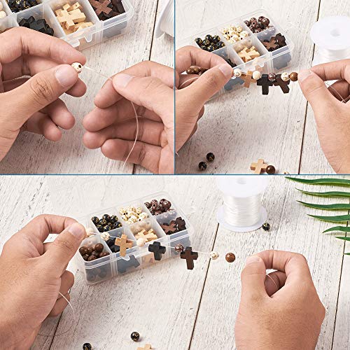 211 st Houten Kruis Kralen Acryl kralen 8mm Ronde Bal Kruis Losse Chunky Kralen Bedels met elastische draad voor rozenkrans Heilige sieraden maken 3