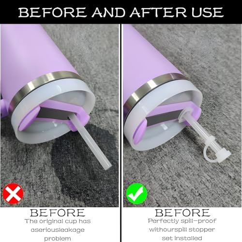 Siliconen Spill Proof Stopper, Straw Cover, Siliconen, Leakproof Siliconen Stops, met 2 Straw Lids, 2 Square Spill Stoppers, 2 Ronde Leak Stoppers, voor Stanley Cup H2.0 100ml Cup Accessoires 4