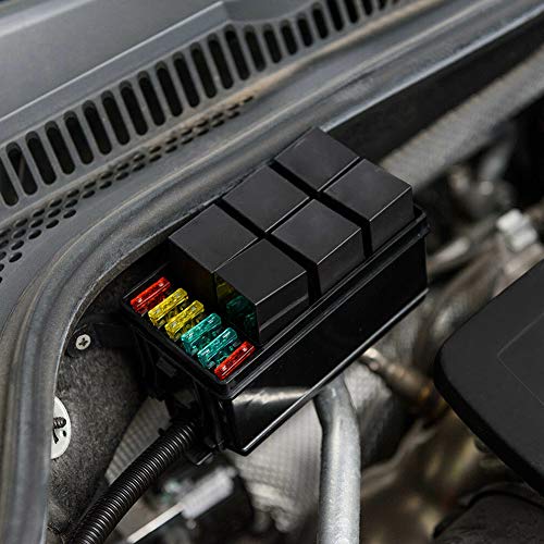 6 Way Fuse Relay Box met Klem, Relay Fuse Socket, 12 V, ABS, Waterdichte Fuse Holder, Plug en Speel Relay Box Block Set voor auto's, Marine voertuigen, Auto's