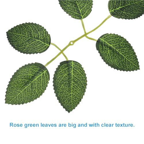 Artificiële Rose bladeren, 200 stuks nep bladeren Bloem zijde Groen bladeren Bulk voor DIY bruiloft boeketten Garland Centerpiece Party Decoraties, Donker Groen 4