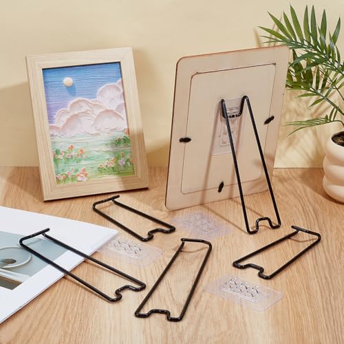 8 stuks 2 maten IJzeren fotolijsthouder, Ezel Photo Sticker voor het weergeven van foto's op tafel, zwart 4