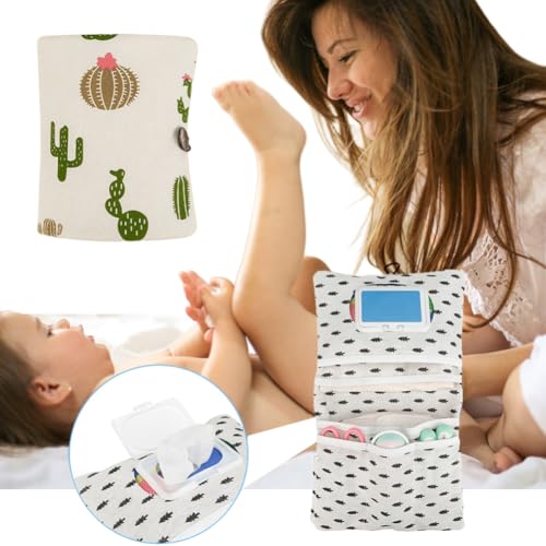 Luiertas Organisator, Draagbare en Herbruikbare Luier Pouch voor Mum Luier Bag Organizer voor Luiers Wet Wipes, beige