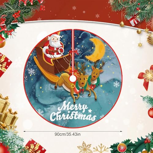 Kerstrok, diameter 90 cm, kerstrok voor bomen, boomrok, kernmateriaal, ronde kerstboomdecoratie, voor thuis, bar, fotostudio