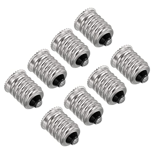 8-Pack E14 to E12 Adapter Converter Lamp Past Europees Pedestal (E14) aan Candelabscrew (E12) Reducer Light Bulb Fitting Zilver