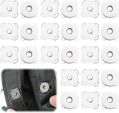 Magnetische sluiting 12 stuks Zilveren magnetische knoppen voor het naaien, 14 mm Plum magnetische knoppen, duurzame magnetische knoppen voor DIY naaien ambachten zakken Naaien ambachten kleding