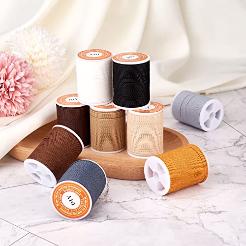 108 Yard 1mm Waxed Polyester Cords 9 Kleuren Macrame Touw armband draad kralen koord voor naaien gevlochten sieraden ketting ambachtelijk maken, 9 Rolls 5