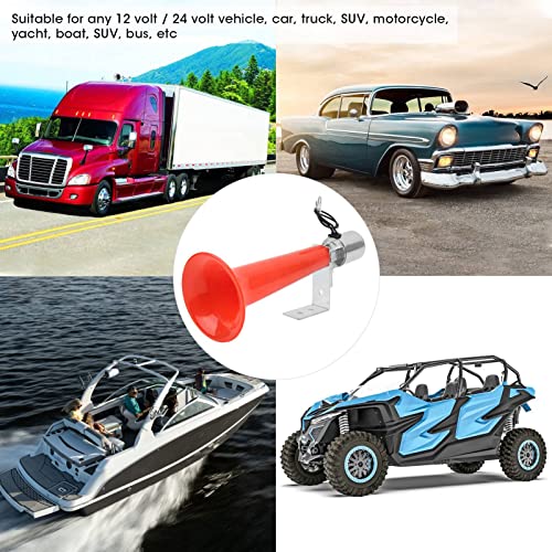 180DB Red Air Horn Universal 12V/24V Caravan Druk Fluit Horn voor Auto's Vrachtwagens SUV's Motorfietsen-Truck Fluit Trumpet 5