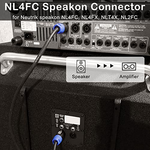 voor Speakon Connector NL4FC Speaker Audiokabeladapter, 4 Pole Plug DIY Draadschroef Twist Lock Head voor Neutrik voor Speakon NL4FC NL4FX NLT4X NL2FC Versterker, 12 stuks 3