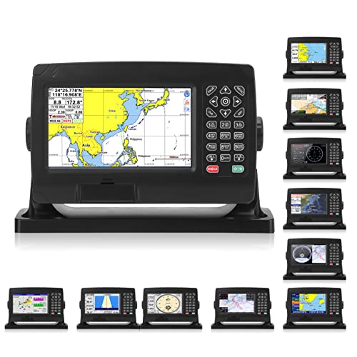 Naval Chartplotter, GPS Chartplotter Satellite Navigator AIS Transponder, met GNSS Antenna Dual Map System IPX6 Wa 4