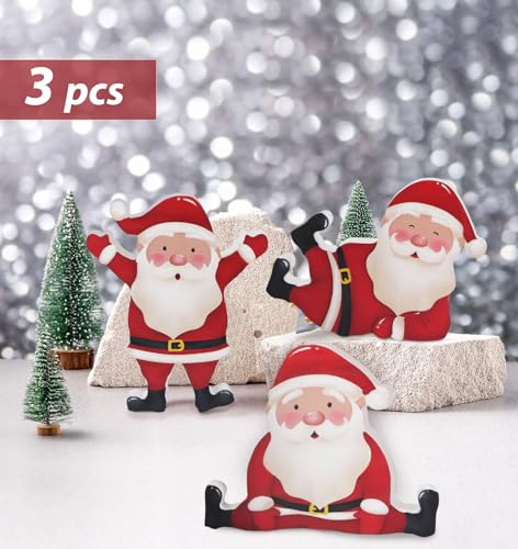 3 stuks Kerstman kerstmis decoratie indoor leuke kerstman houten blokken winterlaag lade decor Set Kerstmis tafel decoratie voor Party Home Office Plank 3