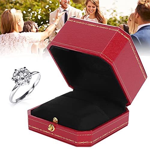 Ring Geschenkdoos, Exquise Storage Display, Elegante Single Ring Pouch voor bruiloft (Red Single Ring Box) 3