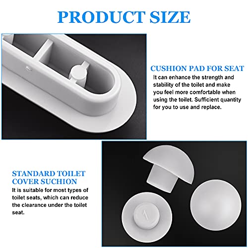 Toiletstoel Damper Plastic Toilet Zitje Buffer Bumper Vervanging Part Seat Cover Buffer 8 Zithoeken 4 Dekkussens voor toiletdeksel en toiletstoel (Grijs) 3