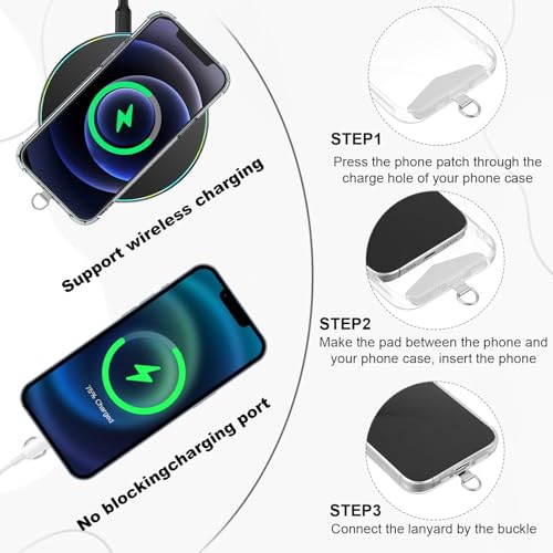 4PCS Metalen telefoon Tether Tabs, Telefoon Lanyard Vervanging Deel Universeel Mobiele telefoon Lanyard Patch Pad zonder lijm