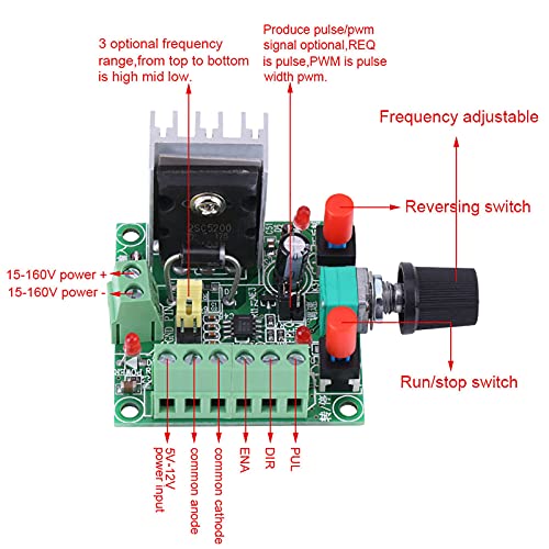 Signaalgenerator, Module PWM, Stepper Motor Control, PWM pulssignaalgenerator 15-160V/5-12V Frequentie, puls, verstelbare steppermotor 4