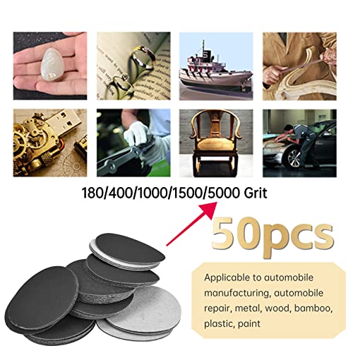 50 st klittenband 75mm Schuurschijf Schuurpapier Polijsten Papierkussens Schuurpapier voor slijpen en polijsten(400#) 5