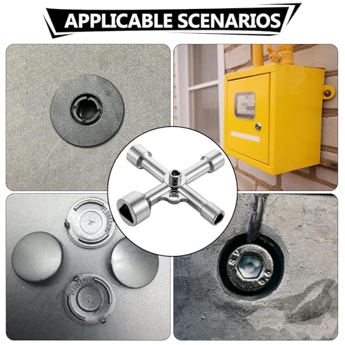 4 rand spanners in 5 maten, driehoekige moersleutel, prullenbak, driehoekige moersleutel, vierkante moersleutel, controlekastsleutel voor kleppen, kranen, kranen, kranen