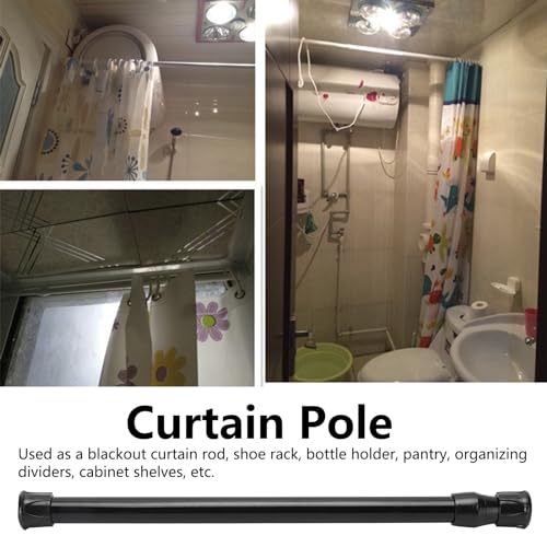 Spring Tension Window Rods, Verstelbare kleine trekstang Zwarte telescoop Spring Spanning Rod voor keuken badkamer garderobe gebruiksvoorwerpen (25-40 Thin Bar 1,2 cm Diameter)