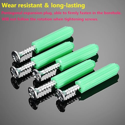 Verpakking van 10 wandschroeven en -deksels, zelftappende metalen schroeven en kunststof pluggen, M3.5 x 25 mm Phillips Schroeven, voor wandbevestigingen 3