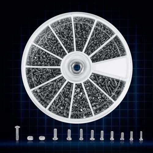 600st schroeven 12 soorten kleine schroeven met moeren assortiment sets voor horloges glazen of elektrische apparaten bevestigingen (maat M1,M1,2,M1,4,M1,6) 5