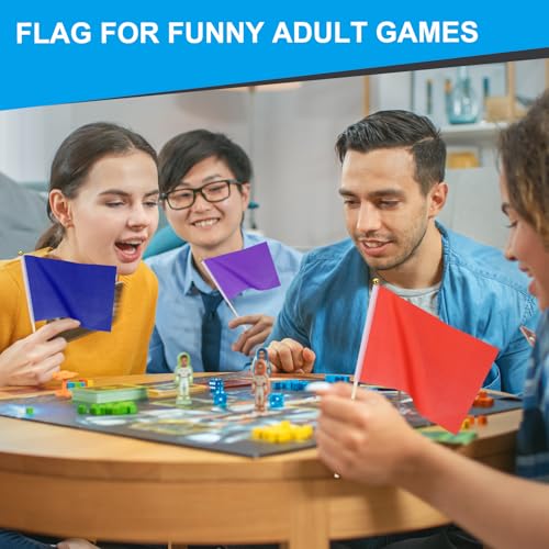 16 stuks Rode vlaggen spel Solide rode vlaggen Kleine mini vlaggen op Stick Party decoraties voor spel, verjaardag, carnaval 5