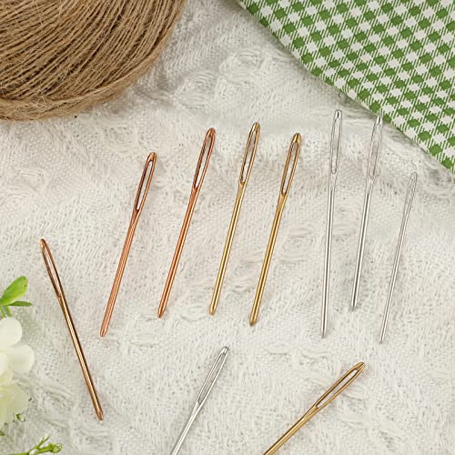 18 st Blunt Naalden met Big Eye, 5.4cm 6cm 7cm Grootoog Blunt Naalden Tapijt Naalden Wol Naalden Hand Naainaalden Metalen Naainaalden voor haak projecten (Zilver) 3