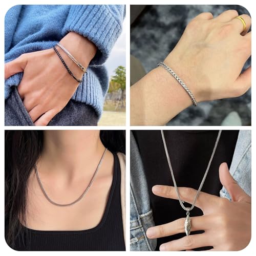 5M roestvrij stalen curb ketting 5x3x3mm ongelaste getwiste metalen slang ketting ketting maken Kit met Jump Rings Klauw sluitingen voor DIY armband sieraden maken 4