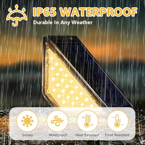 6 x LED Solar Lights voor trap, buiten IP67 Waterdichte Solar Lights voor trap, trap, patio, brug, tuin