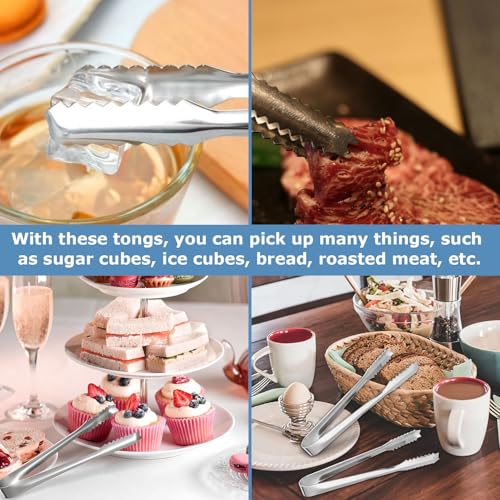 6 stuks Candy Bar Accessoires, Roestvrij stalen Sugar Tongs, 15cm Candy Bar Accessoires Set, Ice Tongs Serving Tongs, Candy Tongs voor keuken, bruiloft, feest, bar, picknick, zilver 5