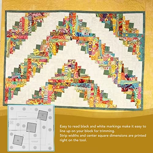 Wonky Log Cabine Trim Tool - 6/8/10 Inch Quilting Ruler voor DIY Naai- en ambachtelijke projecten - voor Quilters en S (6 inch)