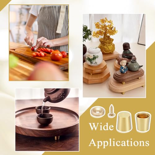 8 sets messing snijplank poten, 15 mm snijplank voeten met antislip gliders, mini kast poten, geschikt voor tafel en bank meubels 5