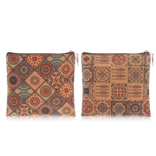 2 st. Vintage Mini Portemonnee Portemonnee Portemonnee Portemonnee Portemonnee van Portemonnee van Portemonnee Polyester met rits Klein Muntzakje voor vrouwen veranderen tas, Multicolor, Deco, Multicolour, Deco