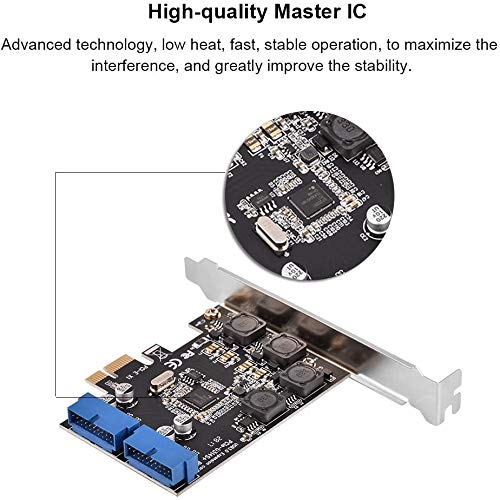 Bewinner Mini PCI-E, PCI Express Extender naar interne 2 poort 19 Pin Header Snel 5Gbps PCI-Express Low Profile USB 3.0 Card Adapter voor winXP, win7 win8 win8.1 win10 3
