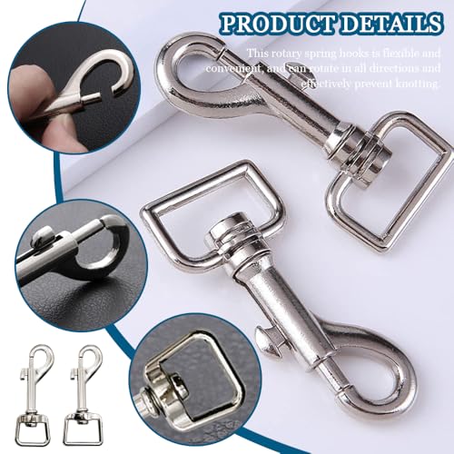 6 st. Rotatable Snap Hooks Metal Rotatable Bolt Snap Heavy Duty Honden Lead Clips Zinklegering Lobster Claw Clasps Rotary Spring Hooks voor Hondenriemen Camping Wandelen Sleutelhanger 3